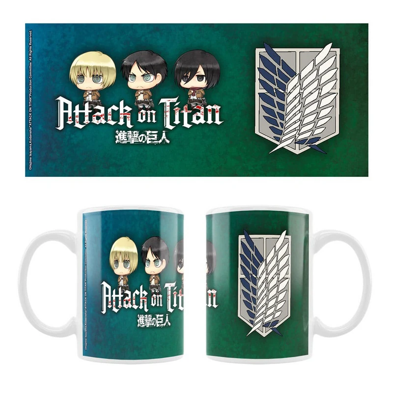 Eren, Mikasa & Armin - Attack on Titan - Keramiktasse - Chibi Style - Sakami Merchandise