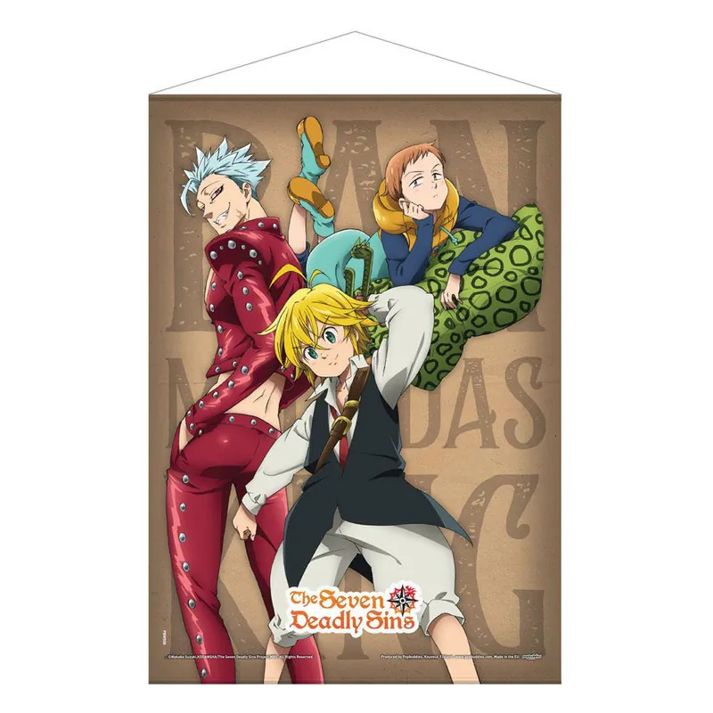 Ban, Meliodas & King - The Seven Deadly Sins Wallscroll - Pop Buddies (50 x 70 cm)