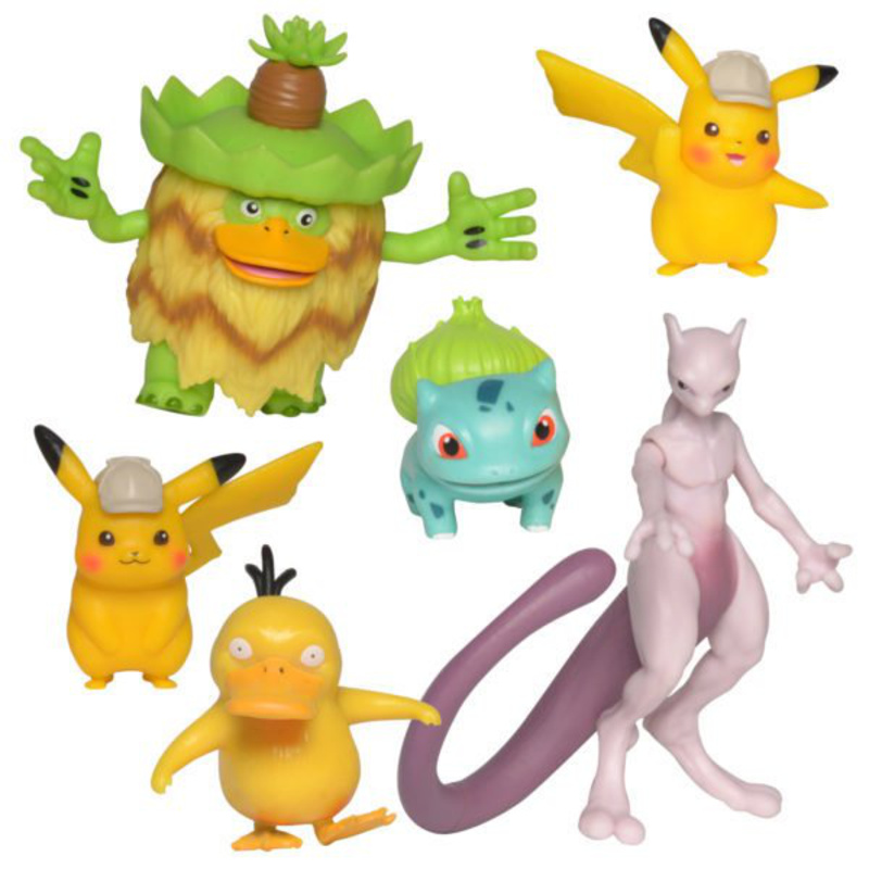 Battle Mini Figures - 6 Figuren Pack - Pokémon: Meisterdetektiv Pikachu