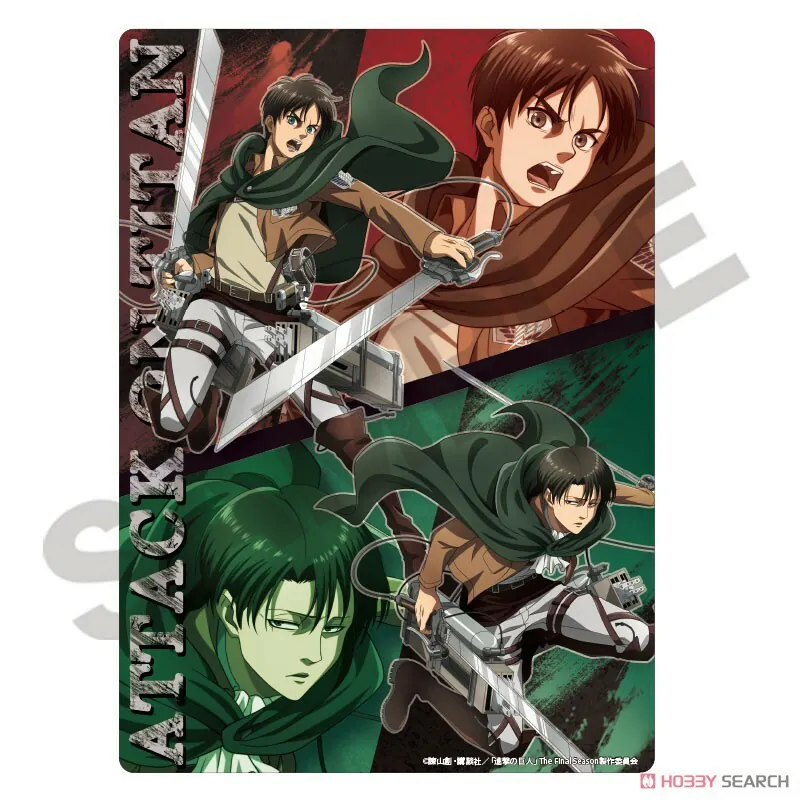 Eren & Levi - Attack on Titan - kleine Schreibtischunterlage / Pencil Board (Group Action) - Crux