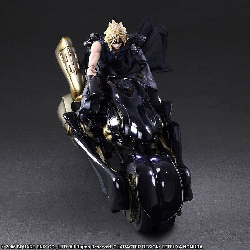 Cloud Strife und Fenrir - Advent Children Play Arts Kai