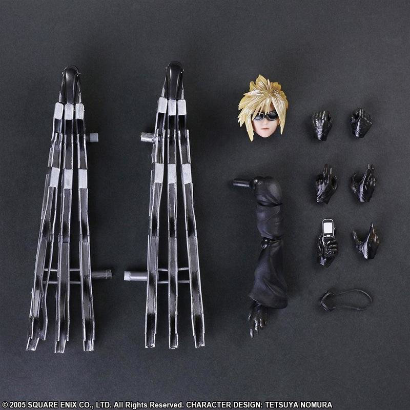 Cloud Strife und Fenrir - Advent Children Play Arts Kai