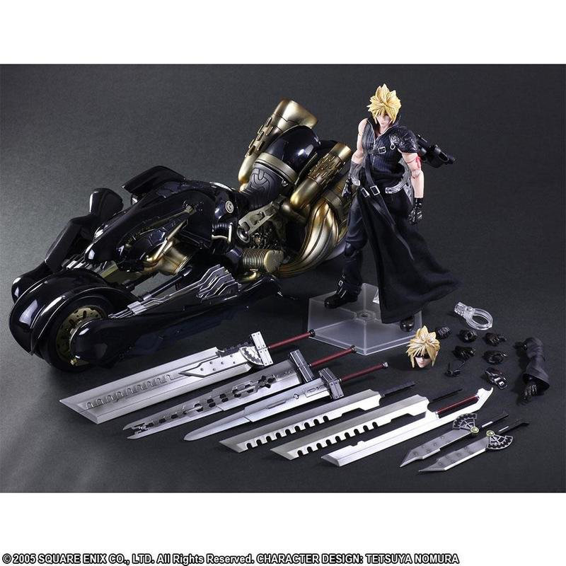 Cloud Strife und Fenrir - Advent Children Play Arts Kai