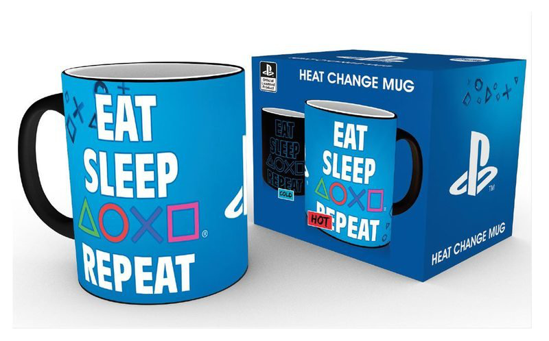 Eat Sleep Repeat - Playstation Tasse mit Thermoeffekt 