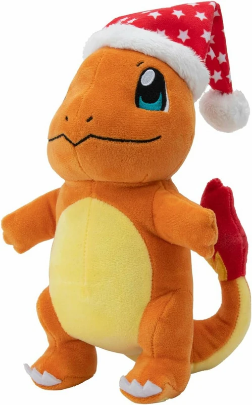 Glumanda mit Weihnachtmütze - Pokémon - 20 cm Plüsch