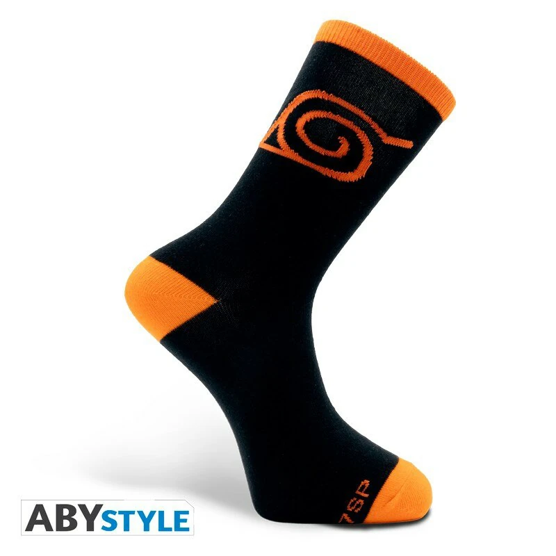 Konoha - Naruto Shippuden - Socken (Schwarz & Orange) - AbyStyle