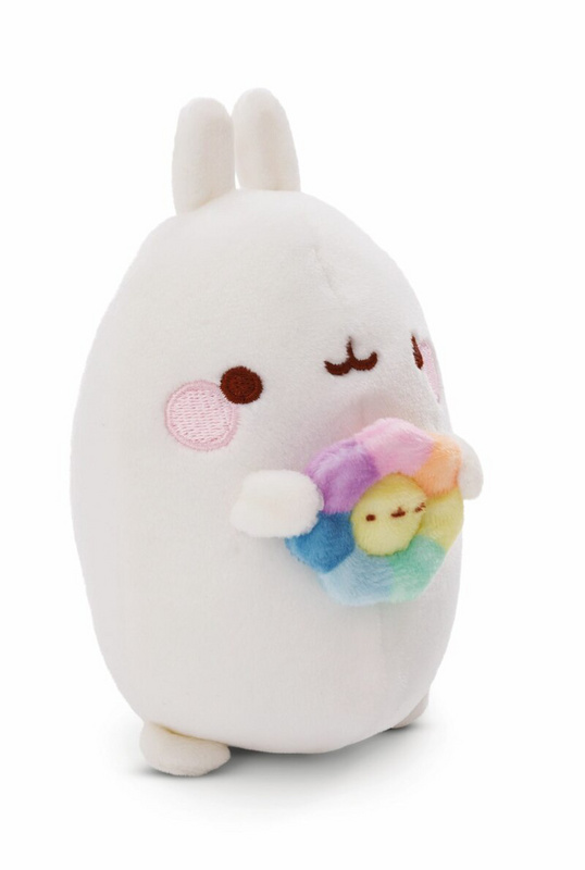 Molang mit Regenbogenblume - 12 cm Plüsch