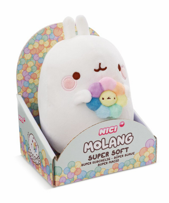 Molang mit Regenbogenblume (in Geschenkverpackung) - 16 cm Plüsch