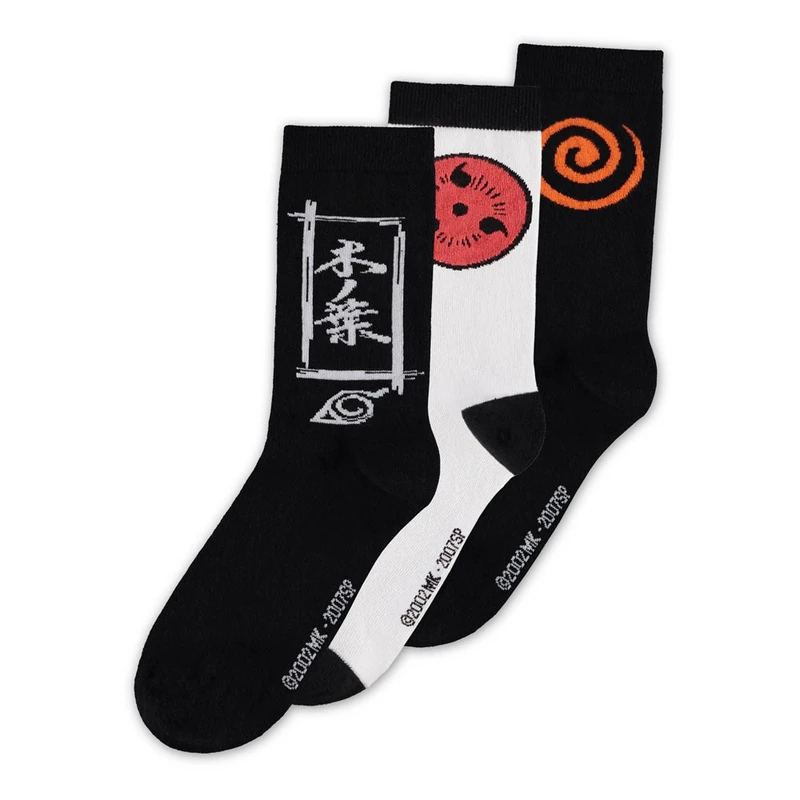 Socken 3er-Pack Größe (39-42) - Naruto Shippuden - Sasuke Symbol - Difuzed