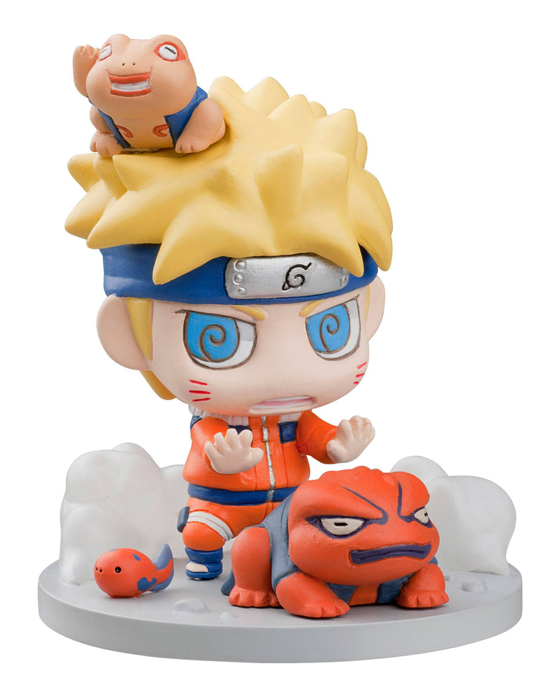 Naruto Uzumaki mit Gamakichi und Gamatatsu - offene Augen - Beschwörungsjutsu / Kuchiyose no Jutsu - Set 2 - Naruto Petit Chara Land