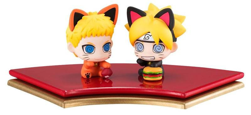 Naruto und Boruto Uzumaki - Oyaki Manekineko Dattebasa - Megahouse Figurenset