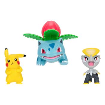 Pikachu, Miniras, Bisaknosp - Pokémon - Battle Figure Set 3er-Pack - Jazwares