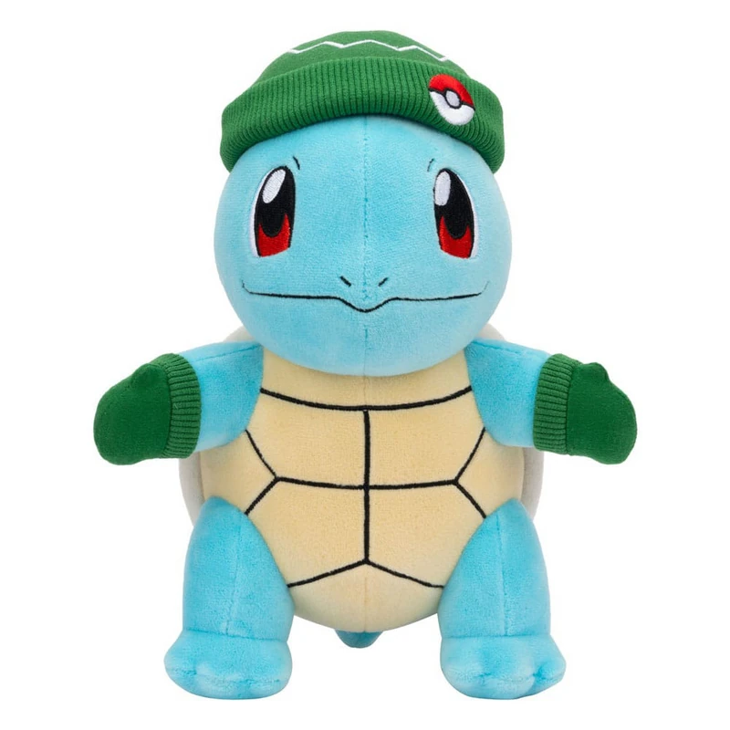 Schiggy mit grünem Hut und Fäustlingen - Pokémon Plüschfigur - Jazwares