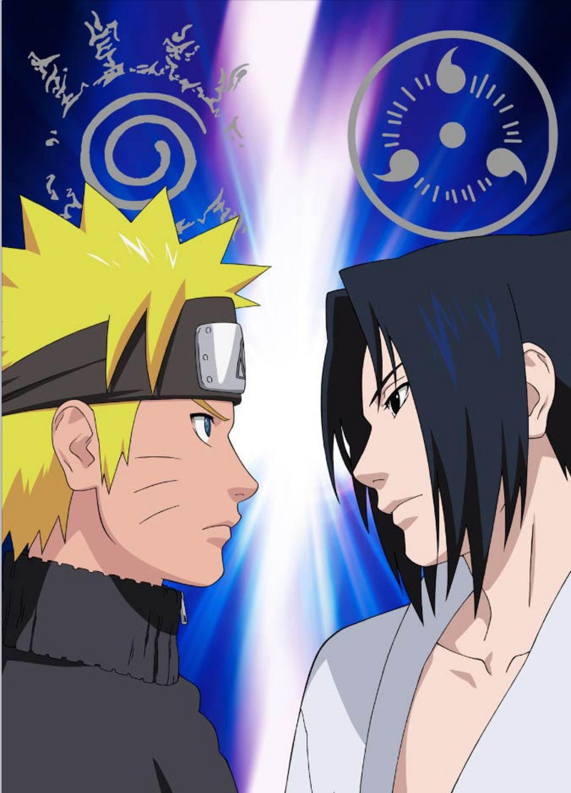 Naruto und Sasuke (Rivalität)  - Naruto Shippuden - Hochglanz Poster - SUNJA