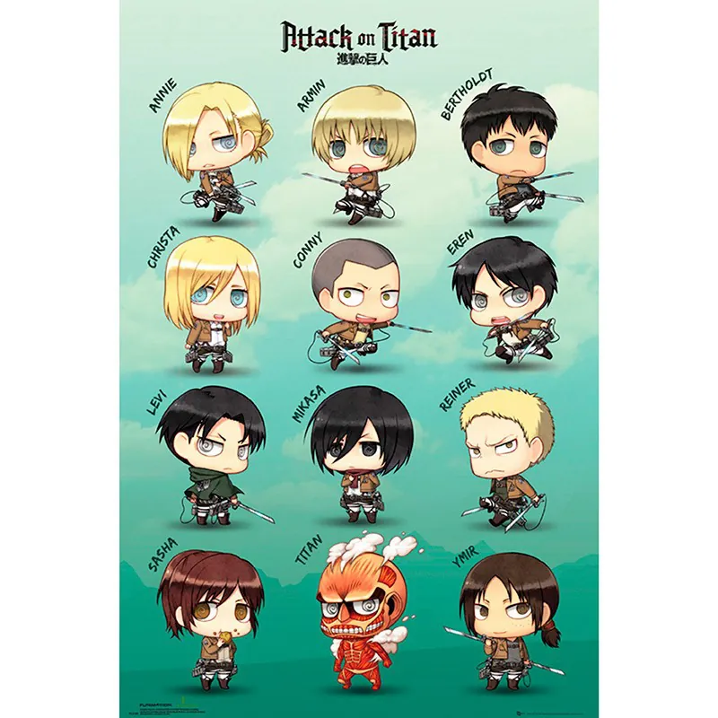 Attack on Titan - "Chibi Chakater" - Poster (91.5 x 61 cm) - AbyStyle