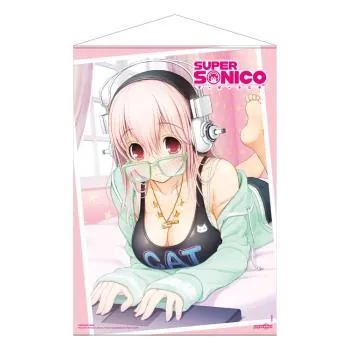 Super Sonico - Wall Scroll - Super Sonico on her Laptop - POPbuddies