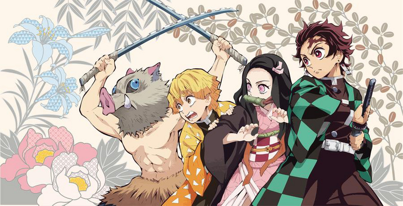 Tanjiro, Nezuko, Zenitsu & Inosuke - Kimetsu no Yaiba - Handtuch