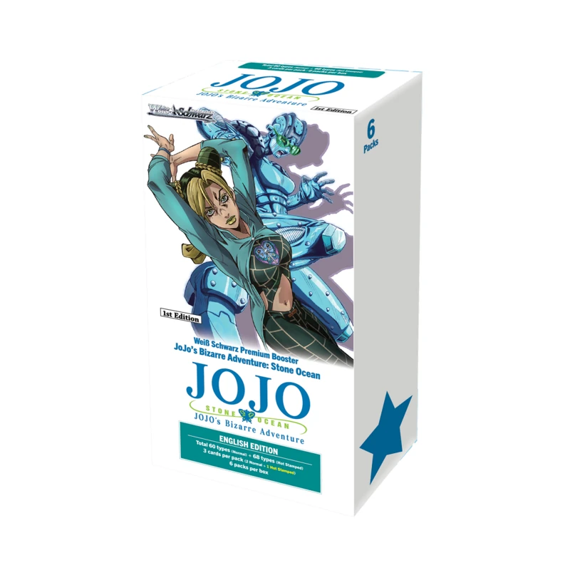 Weiss Schwarz - JoJo’s Bizarre Adventure: Stone Ocean - Premium Booster Display (6 Booster mit je 3 Karten) - Englische Version