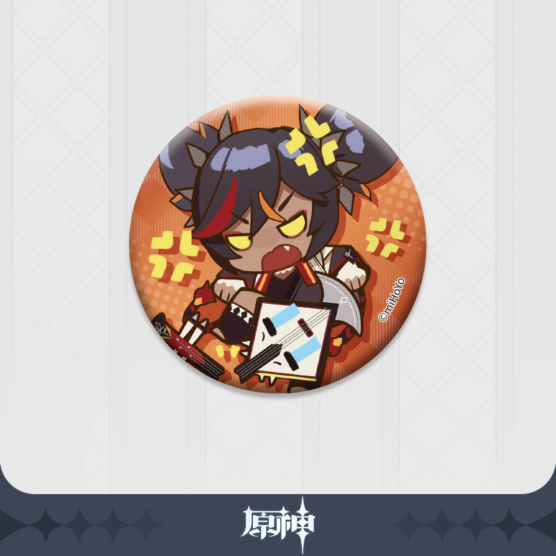 Xinyan - Genshin Impact -  Chibi Stickers Glossy Badge - miHoYo