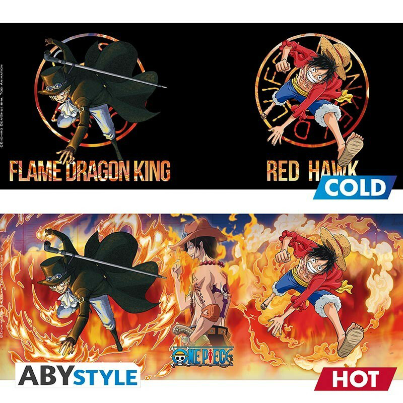 Monkey D. Ruffy & Sabo - One Piece - Heatchange Tasse - Thermo Tasse - Zaubertasse - AbyStyle