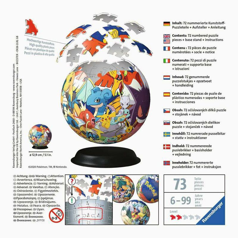 Puzzle Ball - Pokémon 3D Puzzle - Ravensburger (72 Teile)