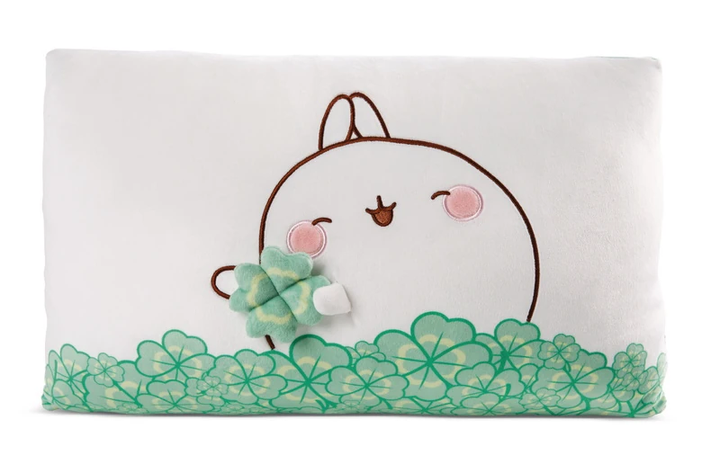 Molang - Molang mit Kleeblatt - Plüsch-Kissen - 43x25cm 