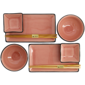 Geschenke Set Schalen "Glasiges Pink"  (8-teilig) von TOKYO Design Studio