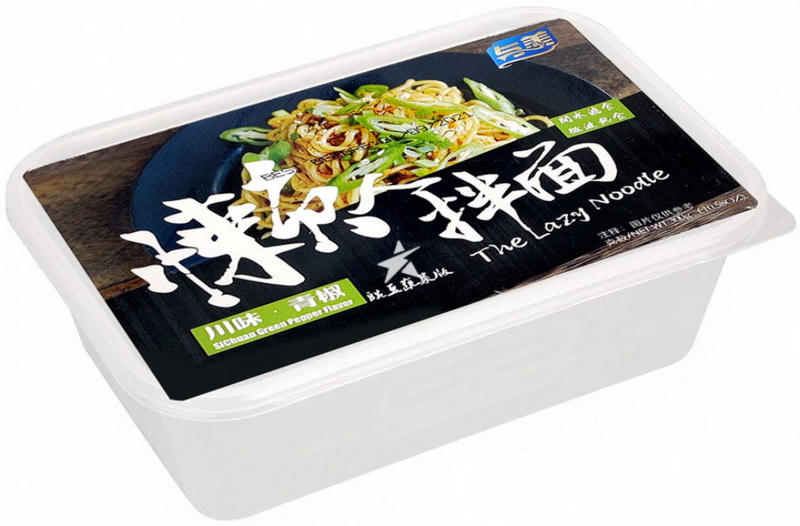 The Lazy Noodle - Frische chinesische Nudeln mit grünem Pfeffer von YUMEI [für die Mikrowelle]