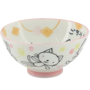 Kawaii Bowl / Schale für Reis -Gochisosama Cat Pink von TOKYO Design Studio (300ml)