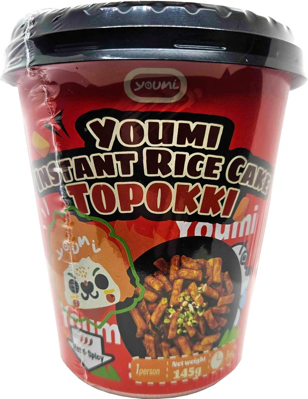 Koreanische Instant Topokki mit Hot Spicy Geschmack von Youmi 