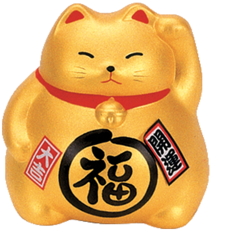 Japanische Winkekatze / Maneki-neko - Golden - Glücksbringer für Reichtum & Wohlstand von Tokyo Design Studio