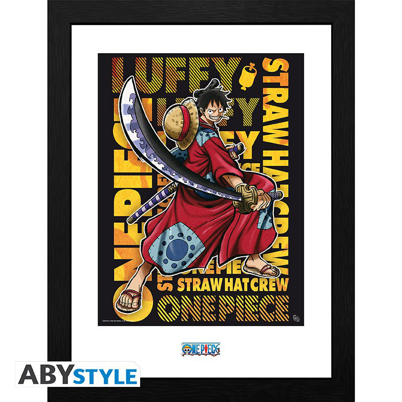 "Ruffy in Wano Artwork" - Sammeldruck mit hochwertigem Rahmen - One Piece - GBeye