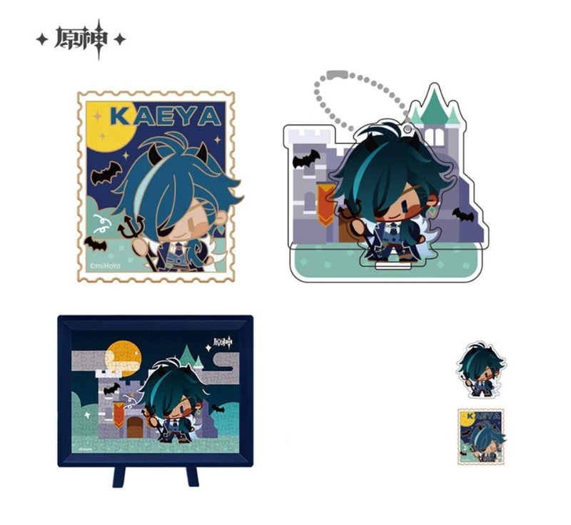 Kaeya Devil Ver. Set - Puzzle, Acrylaufsteller, Pin und Exkulsiv Sticker - Genshin Impact - miHoYo