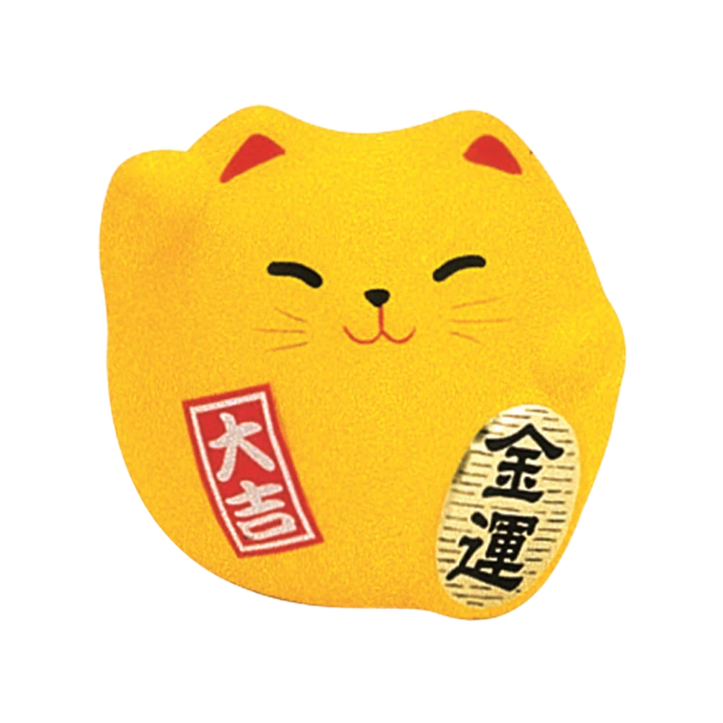 Japanische Winkekatze / Maneki-neko - Gelb - Glücksbringer für Geld von Tokyo Design Studio