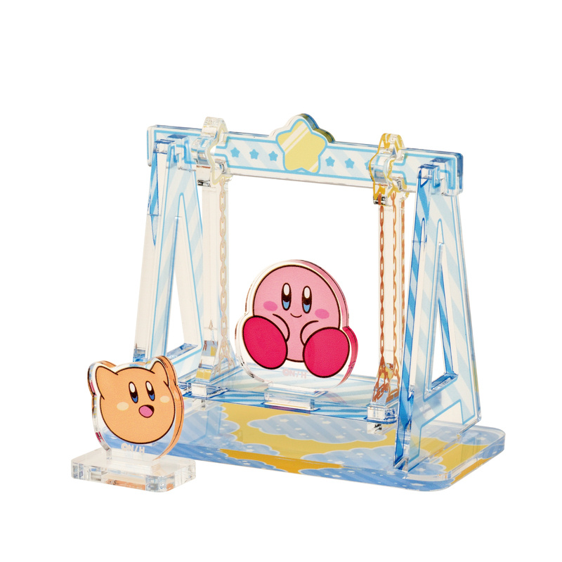 Kirby & Scarfy - "Kirby's Dream Land" Moving Diorama 3 Swing - Acrylaufsteller - Ensky