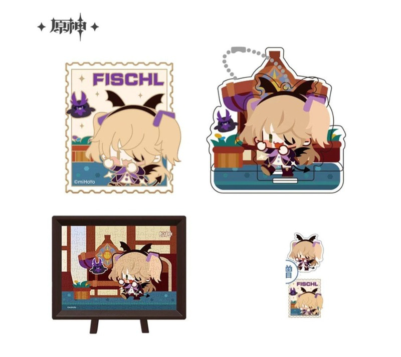 Fischl Devil Ver. Set - Puzzle, Acrylaufsteller, Pin und Exkulsiv Sticker - Genshin Impact - miHoYo