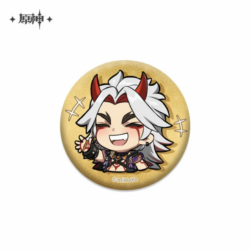 Itto Arataki- Genshin Impact - Chibi Stickers Glossy Badge - miHoYo