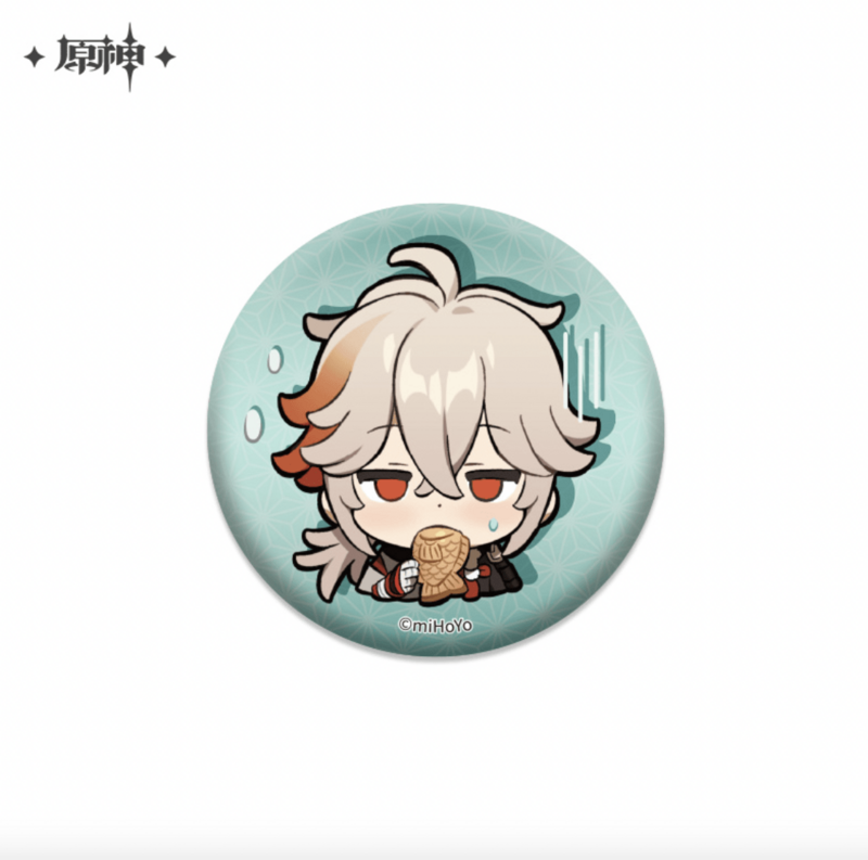 Kazuha Kaedehara - Genshin Impact -  Chibi Stickers Glossy Badge - miHoYo