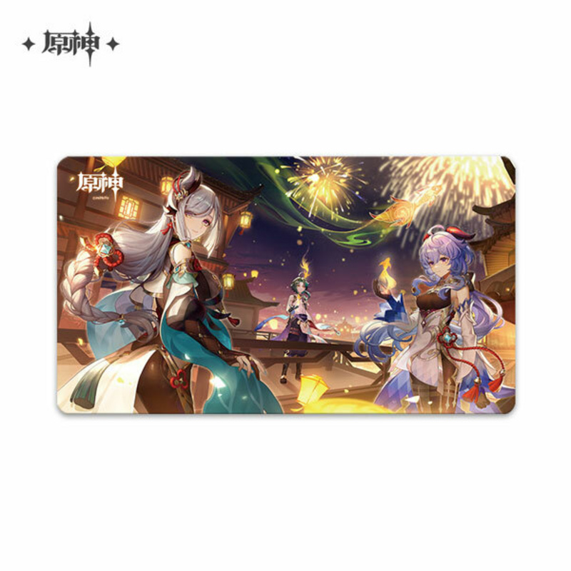 Ganyu, Shenhe und Xiao - Feurewerk - Mousepad /Spielmatte - Genshin Impact - miHoYo