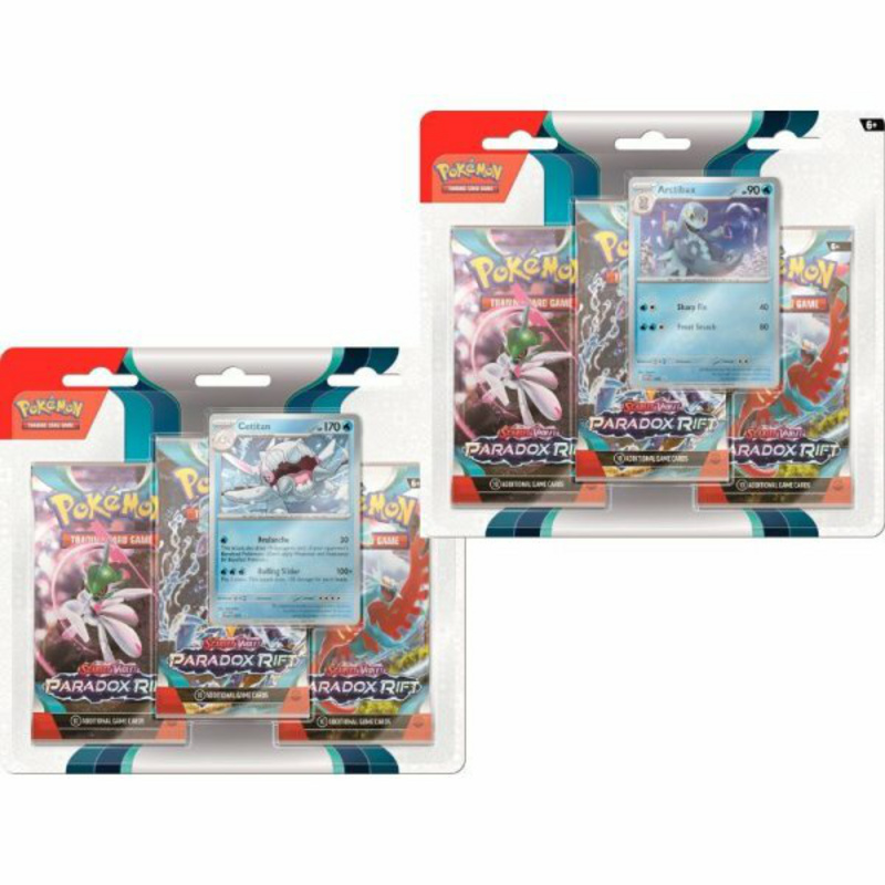 Pokemon TCG - 3er-Pack-Blister - Kolowal/ Cryospino - Paradoxrift - Karmesin & Purpur - DE