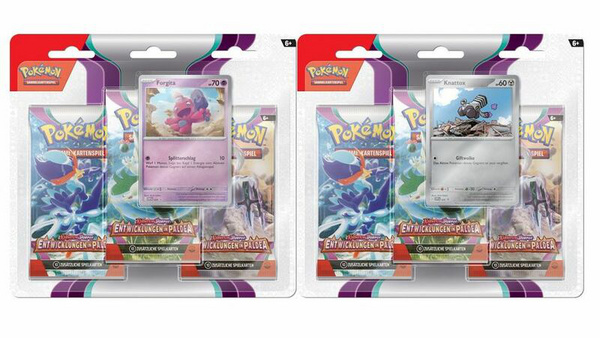 Pokemon TCG - 3er-Pack-Blister - Forgita/ Knattox - Karmesin & Purpur - Entwicklungen in Paldea - DE