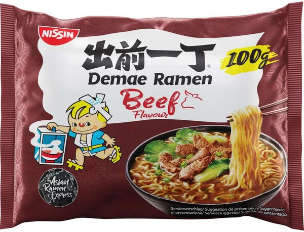 Instant-Nudeln - Demae Ramen mit Rind von Nissin