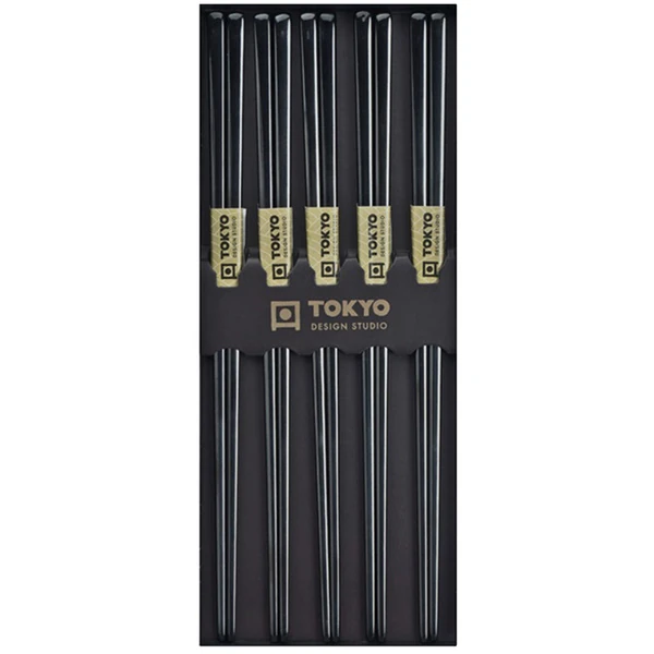 Essstäbchen Set BLACK (rostfreier Stahl) von Tokyo Design Studio