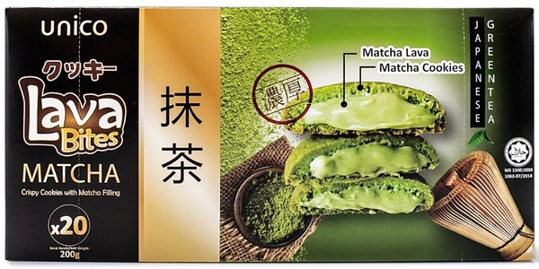 Lava Bites Kekse mit flüssiger Matcha-Füllung von UNICO