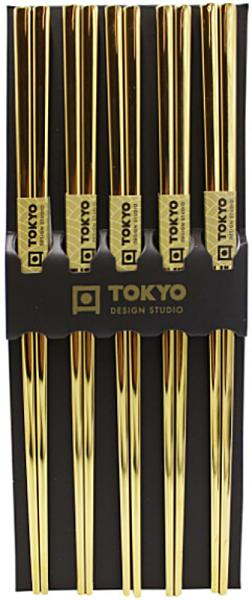 Essstäbchen Set GOLD (rostfreier Stahl) von Tokyo Design Studio