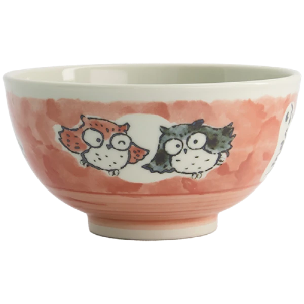 Kawaii Bowl / Schale für Reis - Eule Pink von TOKYO Design Studio (600ml)