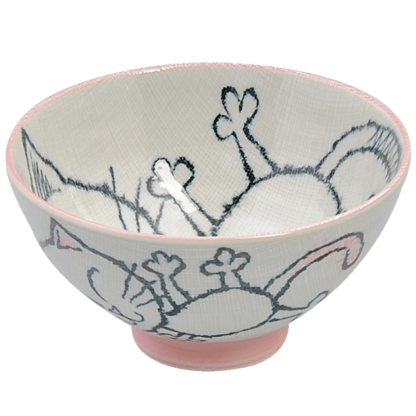 Kawaii Bowl / Schale für Reis - Cute Cat PInk von TOKYO Design Studio (300ml)