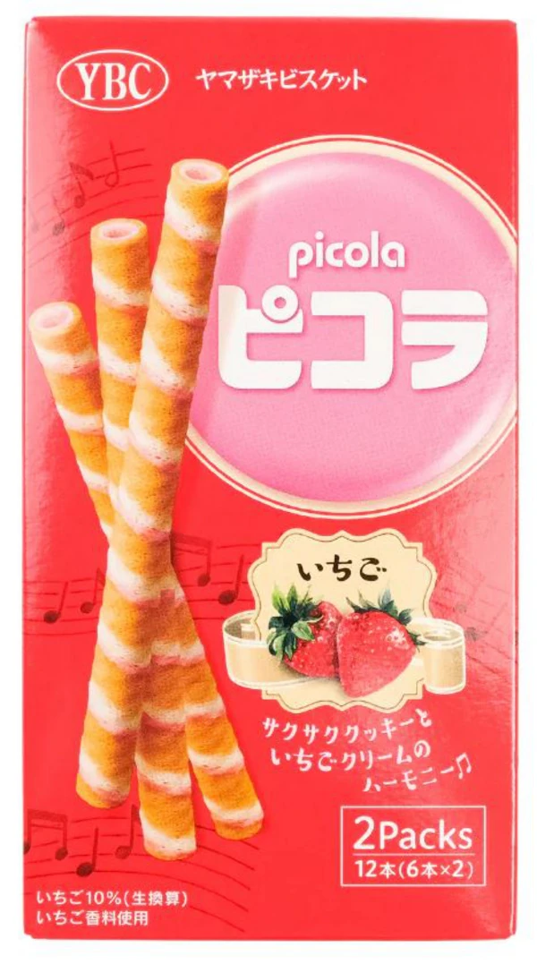 Japanische Picola Waffelröllchen mit Erdbeercreme von YBC