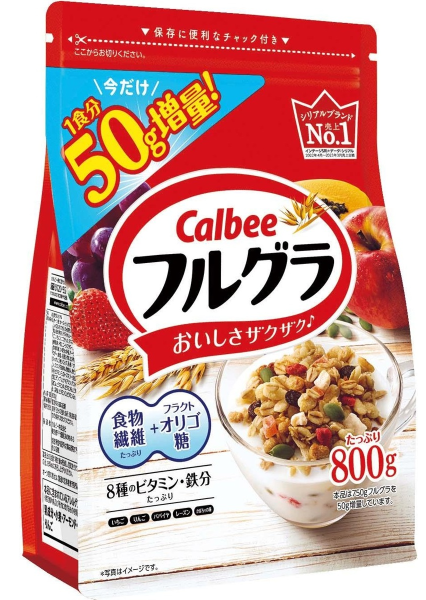 Japanisches Knuspermüsli mit leckerem Früchtemix von Calbee