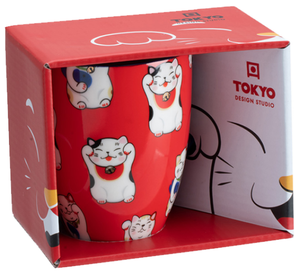 Kawaii Tasse - Japanische Winkekatze - Rote Version von Tokyo Design Studio